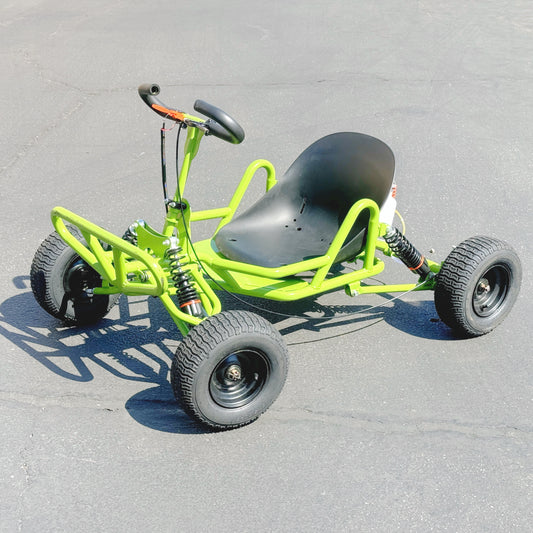 6"Wheel All-Terrain Adventure Go-Kart with High-Performance Two-Stroke Engine for Exhilarating Off-Road Experiences on Challenging Trails